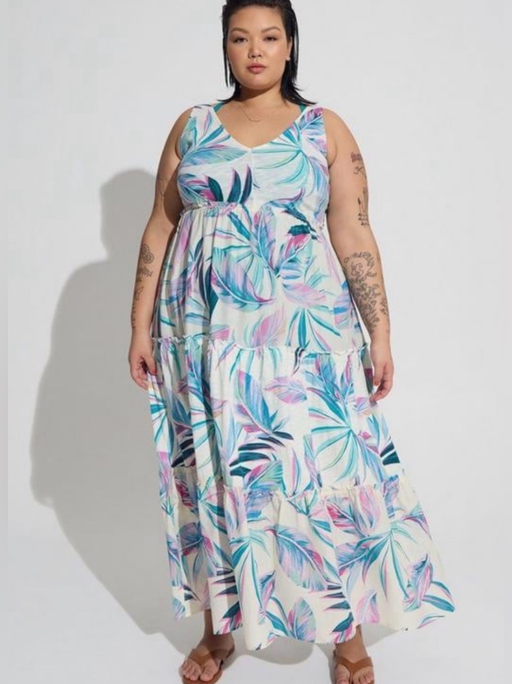 Torrid Maxi Cotton Floral Beach Dress size 1